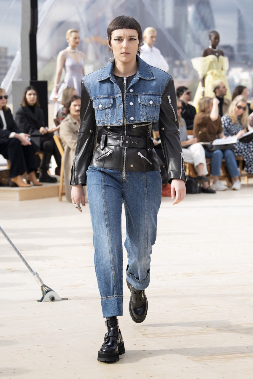 A model walks the runway during the Alexander McQueen Menswear Spring/Summer  2019 fashion show as