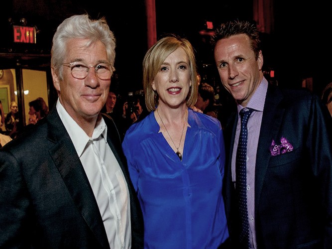 Surprise Guest Richard Gere, Executive Director Jilly Stephens, Chef Marc Murphy. Photo by Ken Goodman Photography