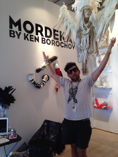Ken Borochov in his booth at SCOPE Miami Beach, Photograph by Sarah Granetz