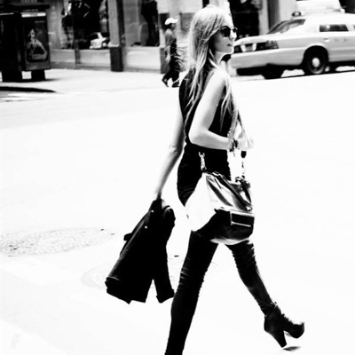 On her way to a casting; photo by Carlo Calope