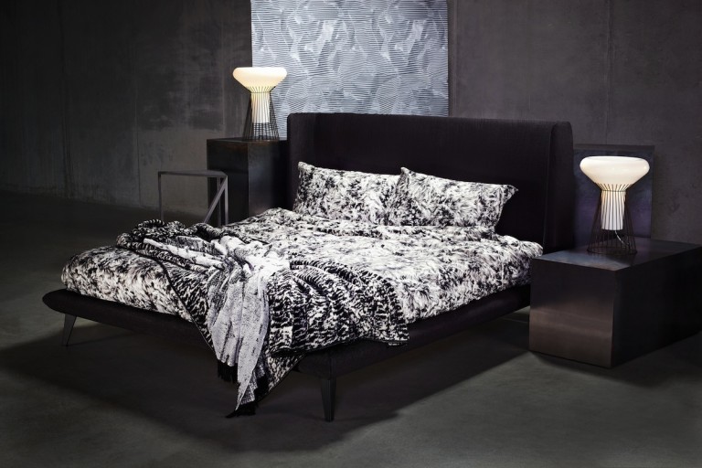 Moroso's "Gimme Shelter" bed frame with sheets by Zucchi, Photo Courtesy of DADA Goldberg