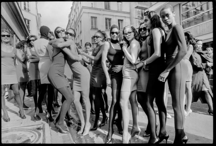 Models after the Azzedine Alaia Fashion Show, Paris, 1986. Courtesy of Arthur Elgort.