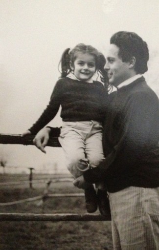 Photograph of young Bettina Werner with her father Adolfo Werner Confalonieri.