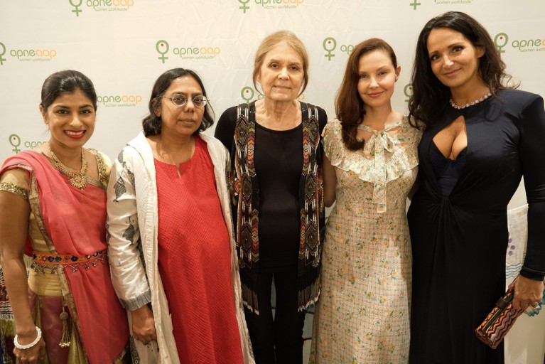 ​Dipti Mehta, Ruchira Gupta, Gloria Steinem, Ashley Judd, Emma Snowdon-Jones​​. Photo: Angus Smythe