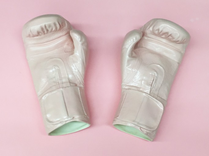 Porcelain Boxing Gloves, Jen Dwyer. The Untitled Space.