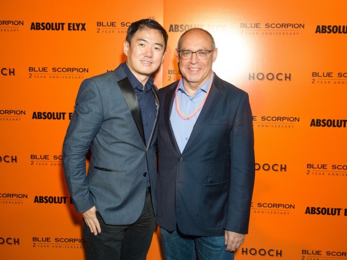 HOOCH CEO Lin Dai & Alex Balvacnik, Director of Warner Music Group, at the recent Blue Scorpion Anniversary Party at the Mailroom.